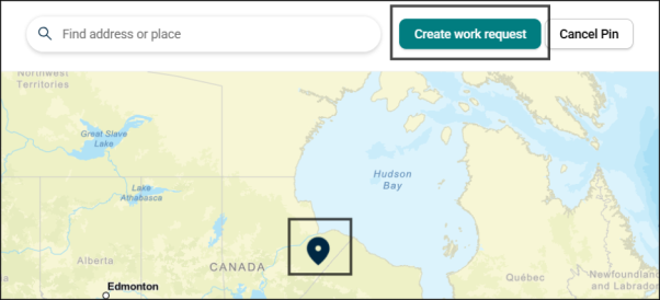 Pin on map to create Work Request